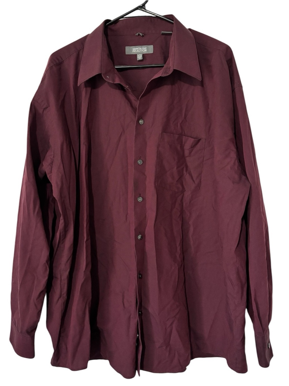 Kenneth Cole Reaction Men's Wine Long Sleeve Button Up Dress Shirt